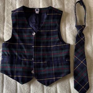 Janie and Jack NEW! Plaid Vest and Tie Set 5yr old